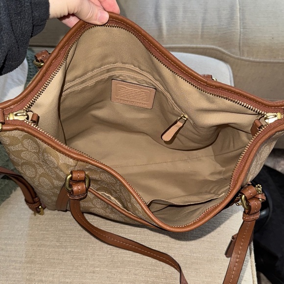 Coach Beige and Brown Shoulder Bag - Picture 3 of 3